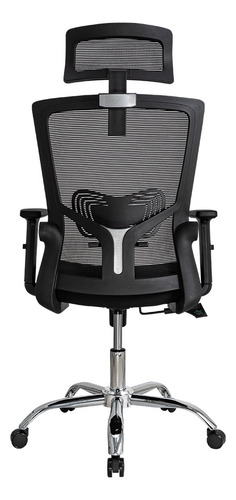Silla De Oficina Presidente Ergonomus Delphi Base Cromada Color Negro Silla de Escritorio para Home Office