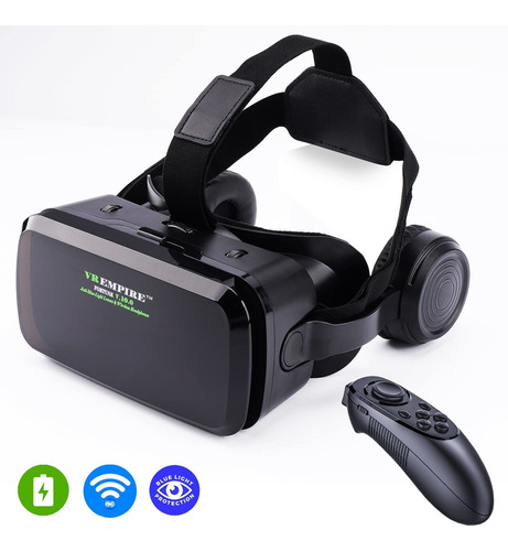 Auricular Realidad Virtual Vr Para Telefono Movil Vr Azul