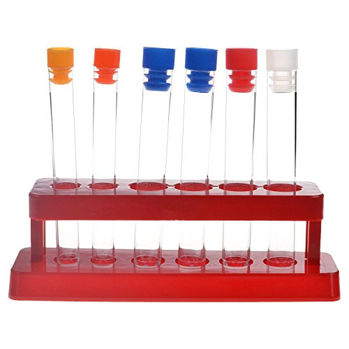 Honbay Set Of 6 Assorted Color Cap Plastic Test Tube Set And