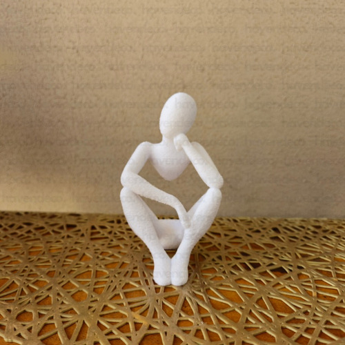 Combo X3 Adorno Figura Pensante Original Estatua Buda 15cm Blanco