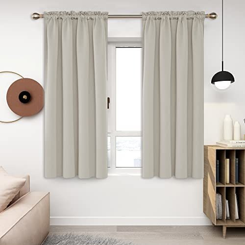 Cortinas Opacas Beige, 38 X 45 Pulgadas