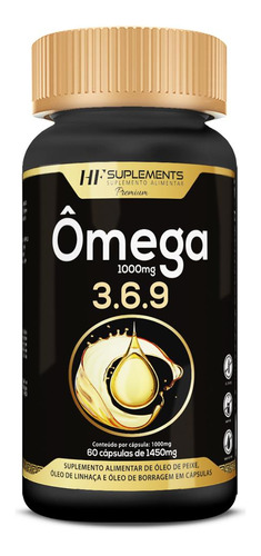 Omega 3 6 9 60caps Peixe Linhaça Borragem Hf Suplements