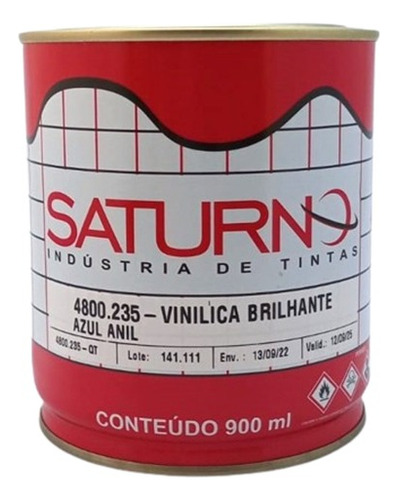 Tinta Vinílica Brilhante Azul Anil 900ml Saturno 4800.235