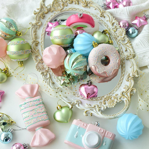 58 Piezas De Pequeños Colgantes Navideños, Bolas