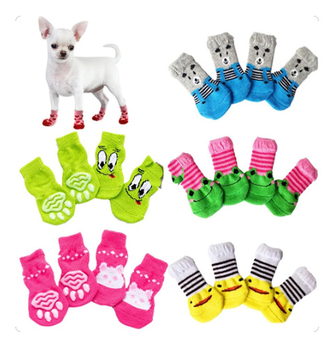 Zapatos Medias Antideslizante Para Mascota Perro Gato 