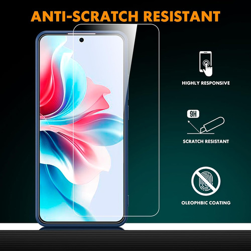 Funda Silicona Líquida Tpu Carcasa Para Oppo Reno 11 F+mica Azul Oppo Reno 11f