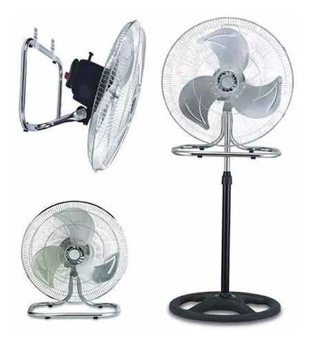 Ventilador 3 en 1 Kanji KJH-FH1209 turbo negro con 3 palas de metal, 18" de diámetro 220 V