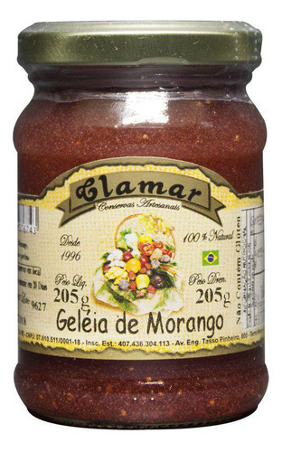 Geleia De Morango Clamar 205g 100% Natural Sem Conservantes