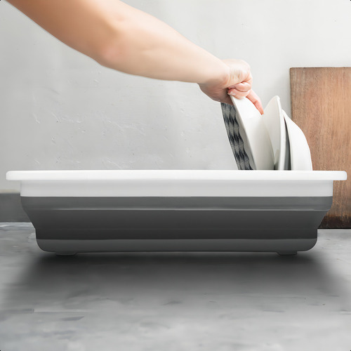 Escurridor De Trastes Tutti Multiusos Plegable Color Gris