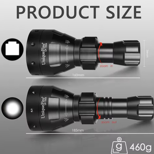 Lanterna Uniquefire Caça Luz Vermelha Aluminio 2000 Lumens