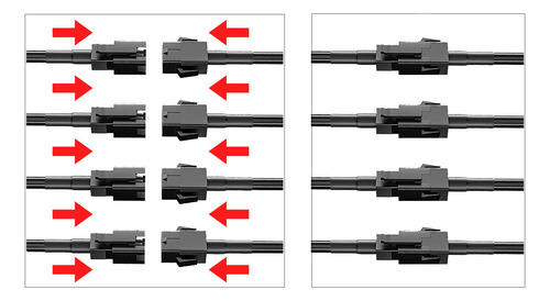 Cables De Extensión 4 Pines 101 Cm Y Divisores 2 Vías Led