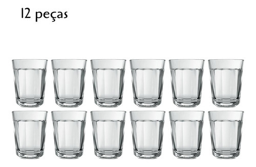 Jogo De Copos Americano Em Vidro 12 Peças 45ml Transparente