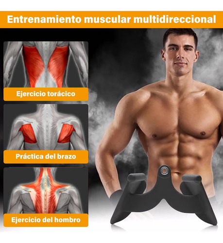 Set 7 Agarres Gimnasio Poleas Barras Bíceps Tríceps