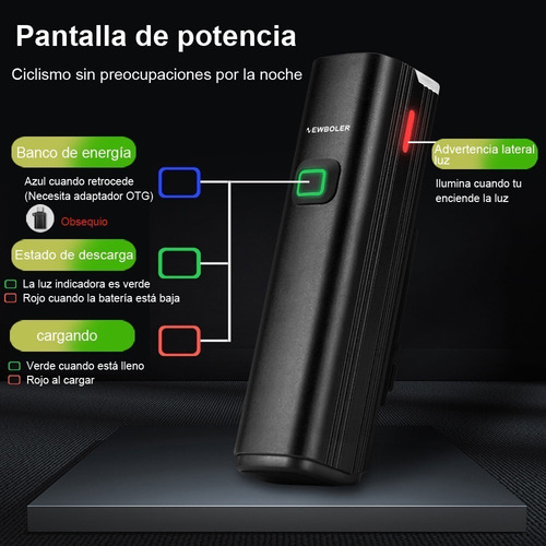 1000 Lúmenes Ipx5 Luz Bicicleta 4800mah Con Banco Energía