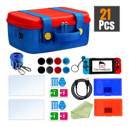Imagen 1 de 10 de Estuche Mochila Nintendo Switch Rígida Premium Accesorios