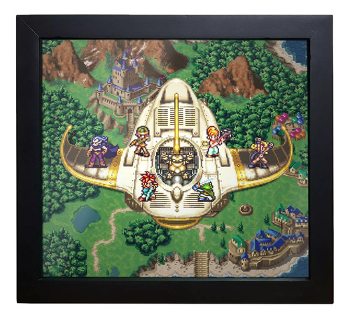 Chrono Trigger Shadow Box Diorama Cuadro Madera Vidrio M2