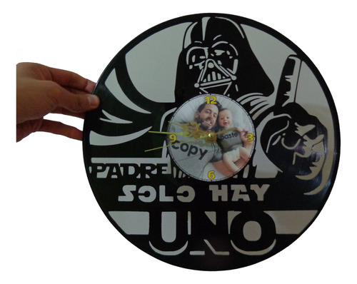 Reloj Disco Vinilo - Darth Vader, Día Del Padre, Star Wars Negro