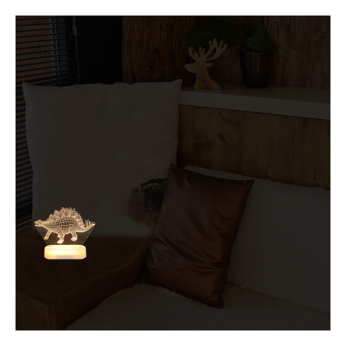 Luz Nocturna Led Con Forma De Dinosaurio: Lámpara De Mesita