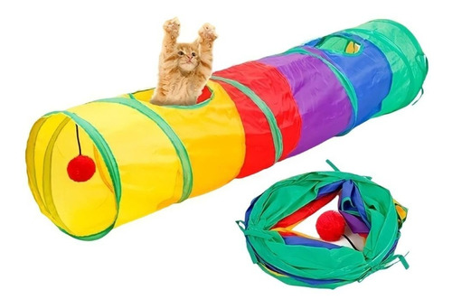 Túnel Para Gatos Dobrável Brinquedo Interativo Pets Gatos