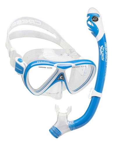 Kit Snorkeling Cressi Pegaso & Iguana Dry Azul Niños Dm27203