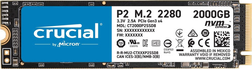 Disco Ssd Crucial, 2tb, 3d Nand, Nvme, M.2, 2400mb/s