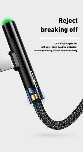 Imagem 2 de 9 de Cabo Usb Lightning Mcdodo 90 Graus 1.2m Homologado Apple