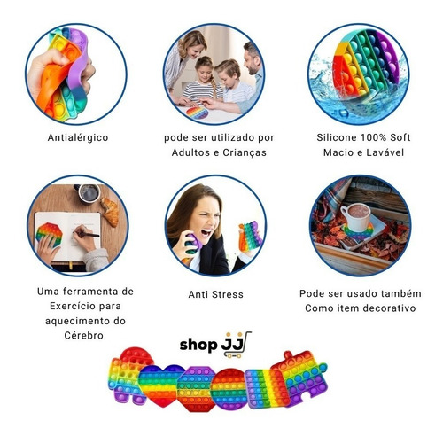 Imagem 4 de 5 de Pop It Quadrado Brinquedo Anti Stress Fidget Toy Ansiedade