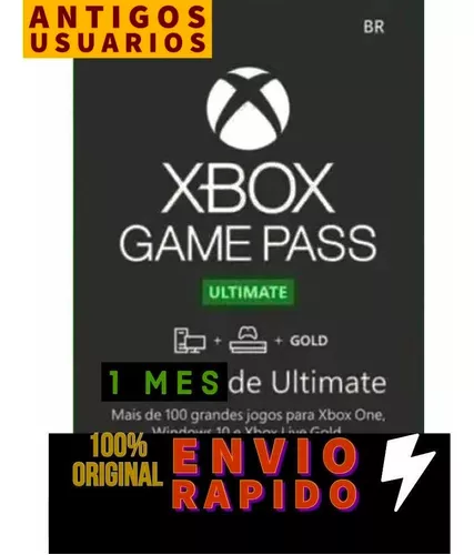 Gift Card Xbox Game Pass Ultimate 1 Mês Cód 25 Dígitos - Escorrega