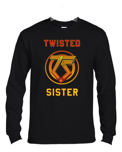 Polera Ml Twisted Sister Logo Y Letras Rock Abominatron