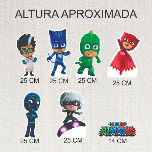 Kit Festa Painel E Displays Decorações Infantis Pj Masks