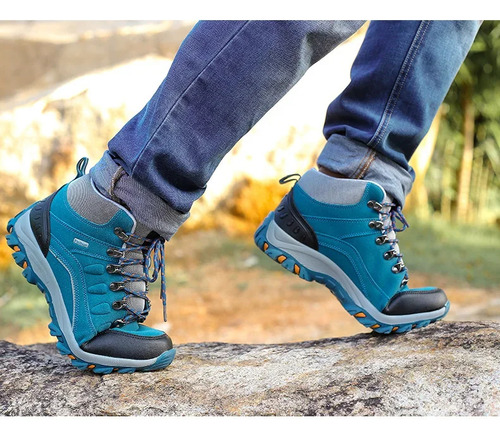 Zapatos De Trekking Altos Con Forro Polar Sin Marca Para Par