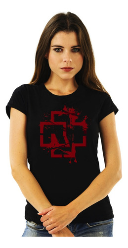 Polera Mujer Rammstein Logo Rojo Rock Impresión Directa