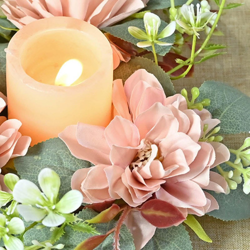 2 Anillos Para Velas, Coronas, Pequeñas Coronas Rosa