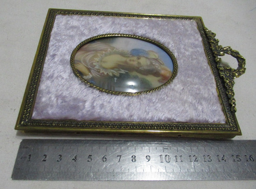 Antiguo Par Cuadros Miniaturas Damas Pintadas A Mano Firmado (Usado)