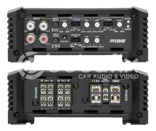 Amplificador Original Xfire Audio Clase D 4 Canales Efx1204d