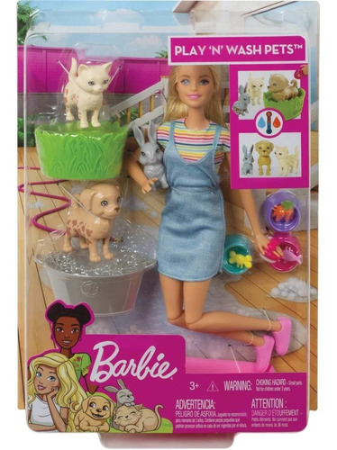 Barbie - Barbie Banho De Cachorrinhos - Mattel Fxh11 - 12xsj