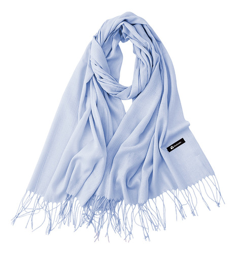 Bufanda Cuellera Pashmina Palestina De Invierno Para Mujer Color Azul cielo