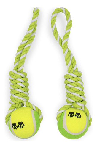 Pelota Y Cuerda 2 M Para Entrenamiento Canino Bricobe