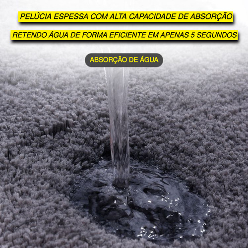 Tapete Banheiro Box Chuveiro Absorvente Microfibra Felpudo Cor Cinza