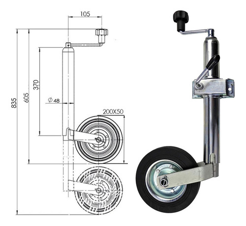 Gato Para Remolque Capacidad De Carga De 150 Kg Reemplaza