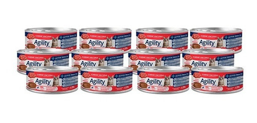 Imagen 1 de 6 de Agility Cats En Lata Sabor Carne X 90 Gr Pack X 12 Unidades