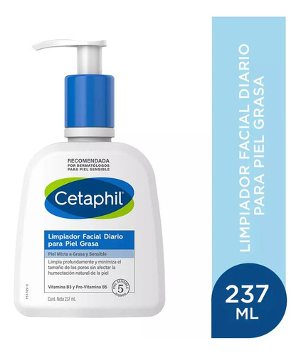 Limpiador Facial Para Piel Mixta A Grasa | Cetaphil 237ml