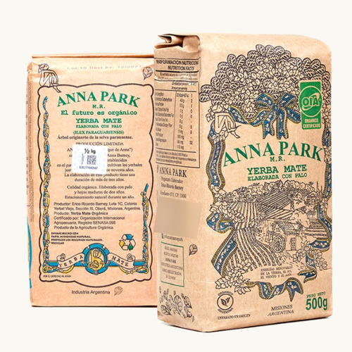 Yerba Mate Orgánica Anna Park 500gr Pack De 5