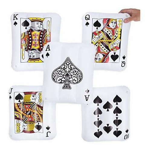 Paquete De 5 Mini Naipes Inflables Royal Flush  Incluye...