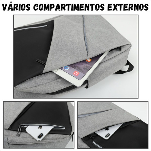 Mochila Notebook Dell Acer Hp Lenovo Positivo Asus Sony Vaio Cor Preto