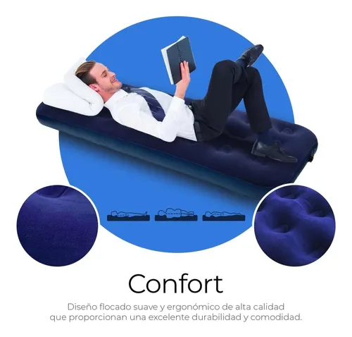 Colchón Inflable Individual Cama Aire Cómoda Resistente