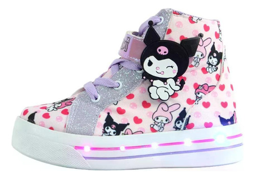Tenis Kuromi Melody Niñas Led Luces Hello Kitty Botas Comodo