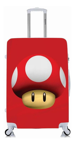 Capa Protetora Para Mala Viagem Média Cogumelo Do Mario