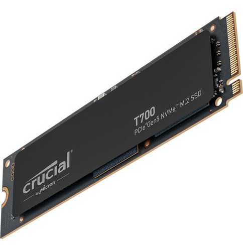 SSD Crucial T700 M.2 Nvme de 1 TB PCIe Gen5 Velocidad de lectura secuencial: 11.700 MB/s Velocidad de escritura secuencial: 9.500 MB/s Color: negro