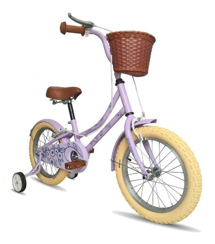 Bicicleta Infantil Maja Vintage Rueda Laterales Rodada 16 Color Lila